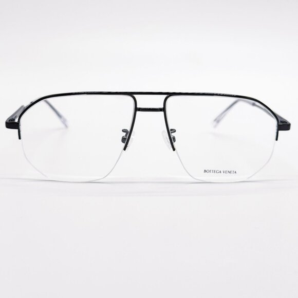 NEW BOTTEGA VENETA EYEGLASSES BV1109O 001 BLACK AVIATOR UNISEX EYEWEAR - Picture 3 of 8